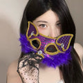 黑色花朵面具假面舞会装扮道具晚会年会半脸面具眼罩化妆之夜面罩