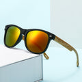 2025 New Square Wood Custom Sun-Proof Glasses Retro Wood Grain Leg Fashionable Sunglasses Western Men Color Coating Sunglasses