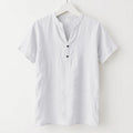 summer european and american foreign trade men's casual loose shirts men's trendy stand-up collar li