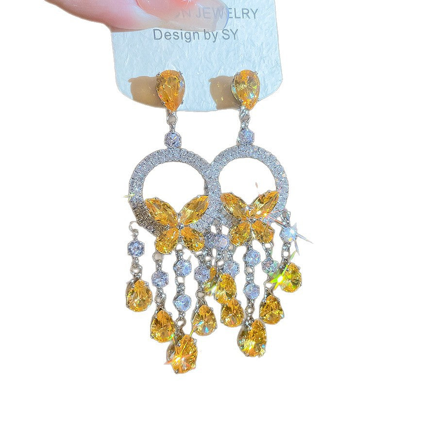 Oversized Square Zircon Statement Earrings - view 5