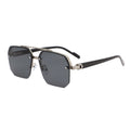 Overseas Sunglasses New Boys Driving Big Face Slender Driving UV-Proof Premium Half-Rim Sunglasses Square Frame