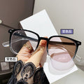 Light-Changing Prescription Glasses Overseas Elegant Frame Influencer Frame Black Frame Tea Trendy Retro Anti-Blue-Light Myopia Glasses