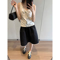 awencat lace stitching wide waist white skirt 2026 summer new slimming solid color a-line skirt for