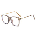 New Fashionable Anti-Blue Plano Women ins Breeze Personality Retro Glasses Frame Cold Tea Bare Face Photochromic Glasses