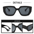 Oversized Square Women Sunglasses 2025 Overseas New Personality Thick Temple Influencer Trendy Street Snap Bare Face Sunglasses