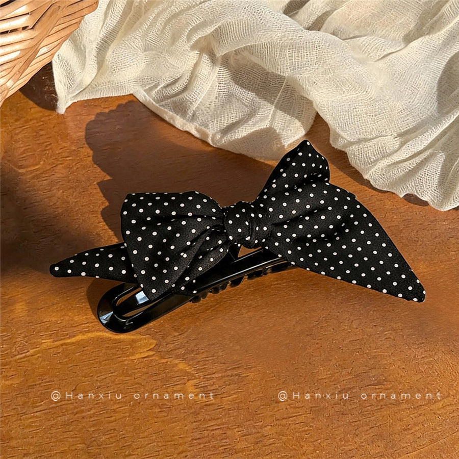 Korean Polka Dot Bow Duckbill Hair Clip - view 4