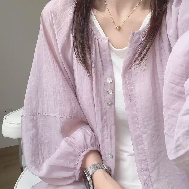 Summer Korean Long Sleeve Sun-Protection Lightweight Loose Cardigan + Shirt + Jacket