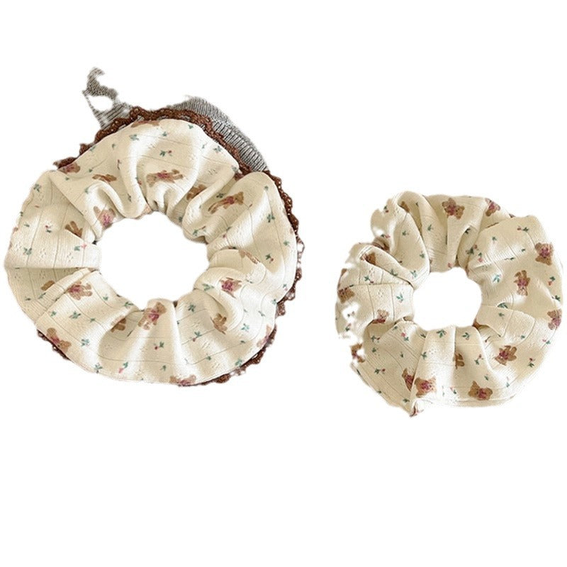 Korean Floral Polka Dot Scrunchie - view 5