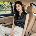 Women's Summer Professional French Acetate Satin Sleeveless Shirt 2026 - Gray
