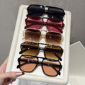 Big Frame Pair Bridge Men Sunglasses 2025 New Import Fashionable Retro Square Sun-Proof Women Street Snap Versatile Sunglasses