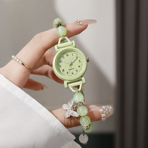 Butterfly Beaded Bracelet Style Watch Forest Style Fresh Student Quartz Watch ins Breeze Versatile Ladies Watch Wholesale