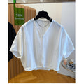 Summer Korean Batwing Sleeve Short Sleeve Loose Cardigan + Shirt
