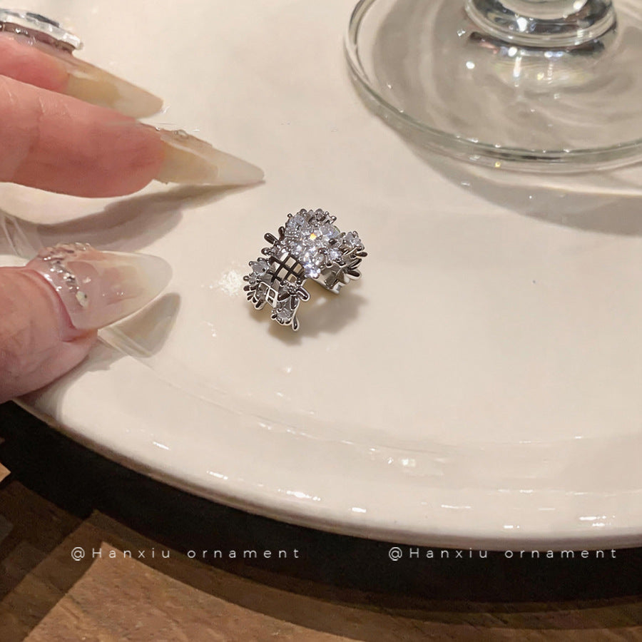 Zircon Pearl Flower Clip-On Earrings - view 4