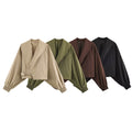 Lapel Collar Cropped Jacket