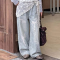 Girls' Lace Trim Tee & Printed Jeans Set