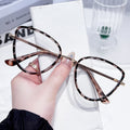 Anti-Blue Metal Triangle Cat-Eye Plano New ins Glasses Frame Overseas Fashionable Gift Photochromic Color Goggles