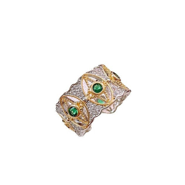 Vintage Rhinestone Flower Statement Ring - view 5