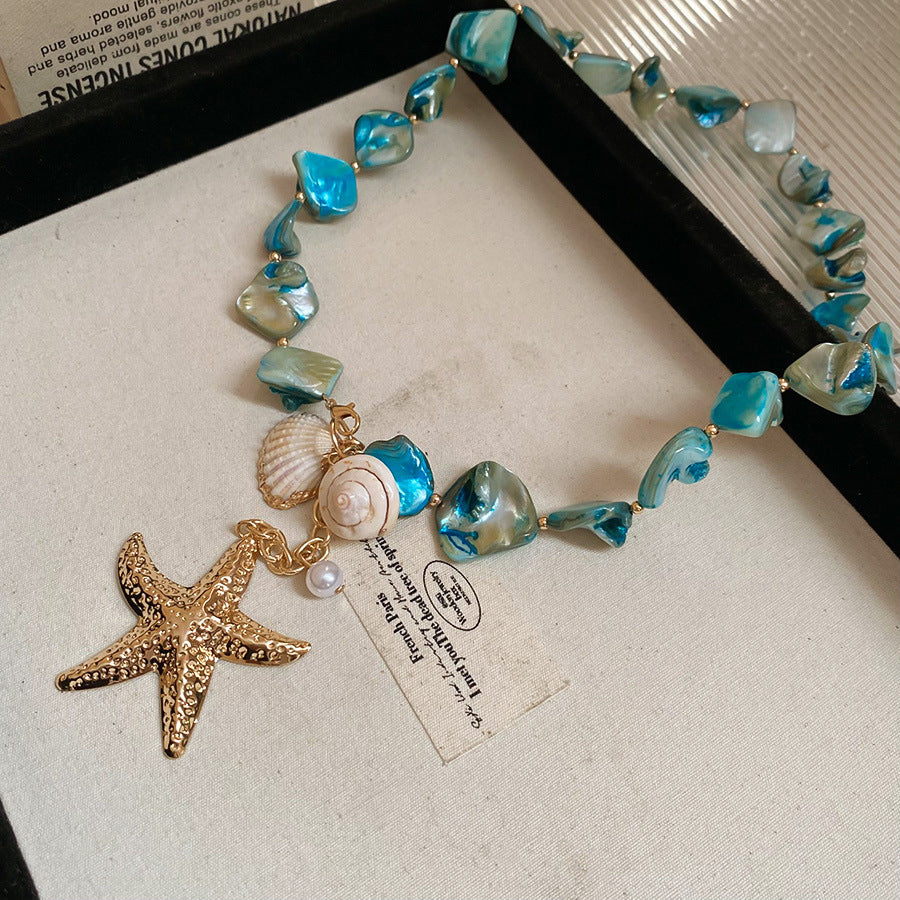 Beach Shell Glass Bead Double-Layer Necklace - view 8