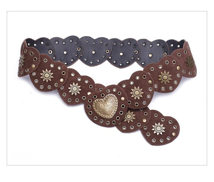Vintage Punk Leather Heart Belt - view 7