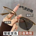 Light-Changing Prescription Glasses Formal Blue-Light Lens Color Block Tech Guy Frame Si Pattern Glasses Frame Prescription Sunglasses