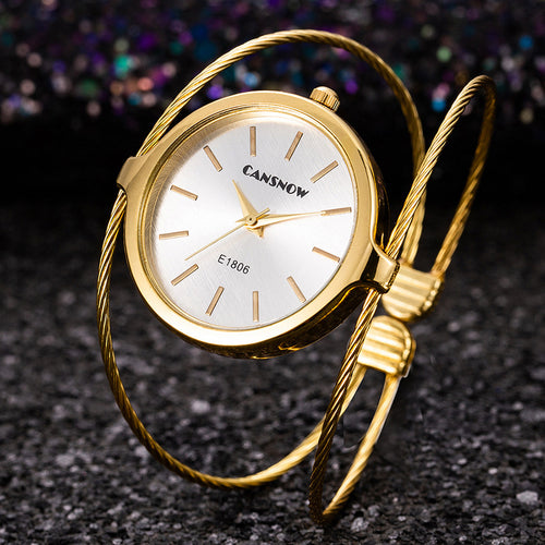 Starry Dial Simple Design Women Steel Silk Bangle Watch Korean Fashionable Creative Watch New Import