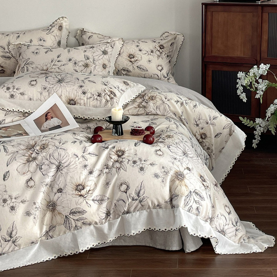 Cloud Violet Cotton-Linen 4-Piece Bedding Set - view 5