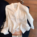 Women's Spring Old Money Casual Stand Collar Shirt 2026 | Casual Shirt - White