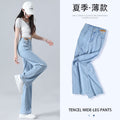 Women's Slim Tencel High Waist Straight Jeans