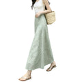 Summer French Fashion High Waist Floral Skirt + Long Skirt