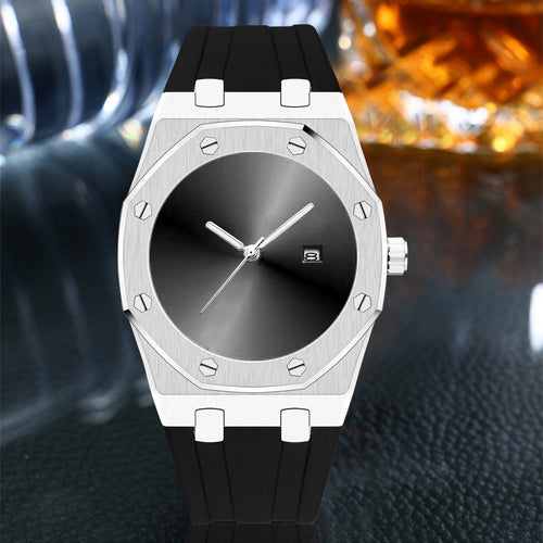 PINTIME / Item Time Silicone Band Student Watch Premium Personality Trendy Fashionable Date Men Waterproof Quartz Watch