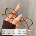 Beesfen M6212Y Ultra-Light Titanium Frame Retro Cat-Eye Glasses Frame Bare Face Cold Tea Small-Frame Book Nerd Glasses Wholesale