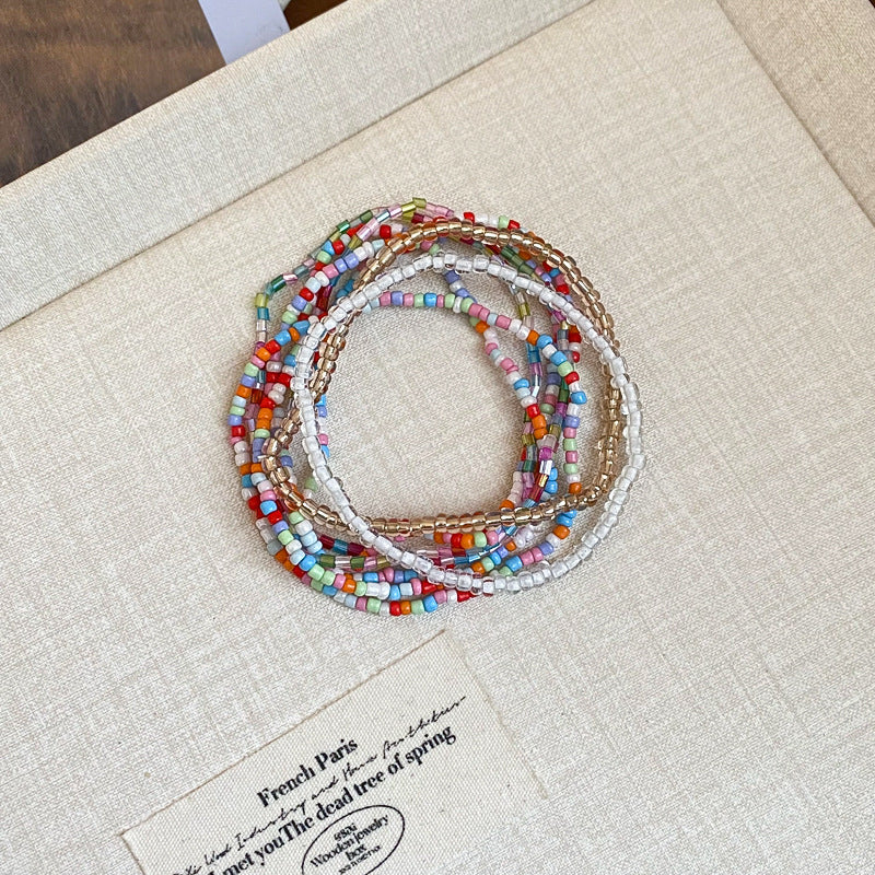 Colorful Layered Seed Bead Bracelet Set - view 6