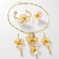 Personality 18K Overseas Dubai Gold Necklace Bracelet Set Earrings Bride Knot Wedding Women Wedding Accessory Set Jewelry