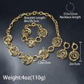 Western Retro Oval Round Cutout Flower Pattern Long Style Necklace eaby New Gold Necklace Bracelet Set Earrings Set