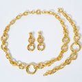 EU/US Import Fashionable Commute Simple Style Jewelry Set Personality Versatile Premium Light Luxury Bracelet Necklace Earrings Set