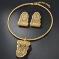 EU/US Import Creative Geometric Leaves Cutout Pendant Multi Style Chain Necklace Earrings Set 2-Piece Set Women