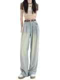 Slimming Relaxed High Waist Pleated Drapey Loose Pants