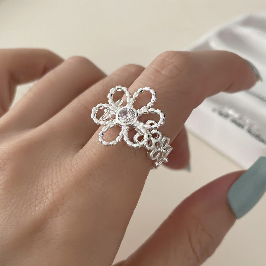 Minimalist Silver-Tone Open Ring - view 5