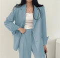 Women's Fall Professional Fashion Blazer + Pants 2-Piece Set 2026 - Sky Blue