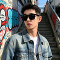 Men Sunglasses Streetwear UV-Proof Men Company Machine Driving Lens Sunshade Sunglasses Personality Breeze Trendy Sunglasses