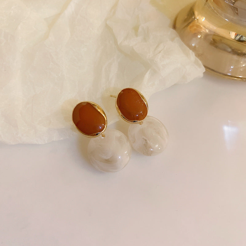 Brown Feather Heart Drop Earrings - view 9