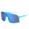 Overseas Hot Sale Fashionable Cycling Glasses Outdoor Sport One-Piece Big Frame Sunglasses Iridescent Reflective Mercury Sunglasses