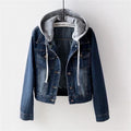 Women's Fall Korean Long Sleeve Cropped Jacket + Top 2026 | Trendy Jacket - Light Blue