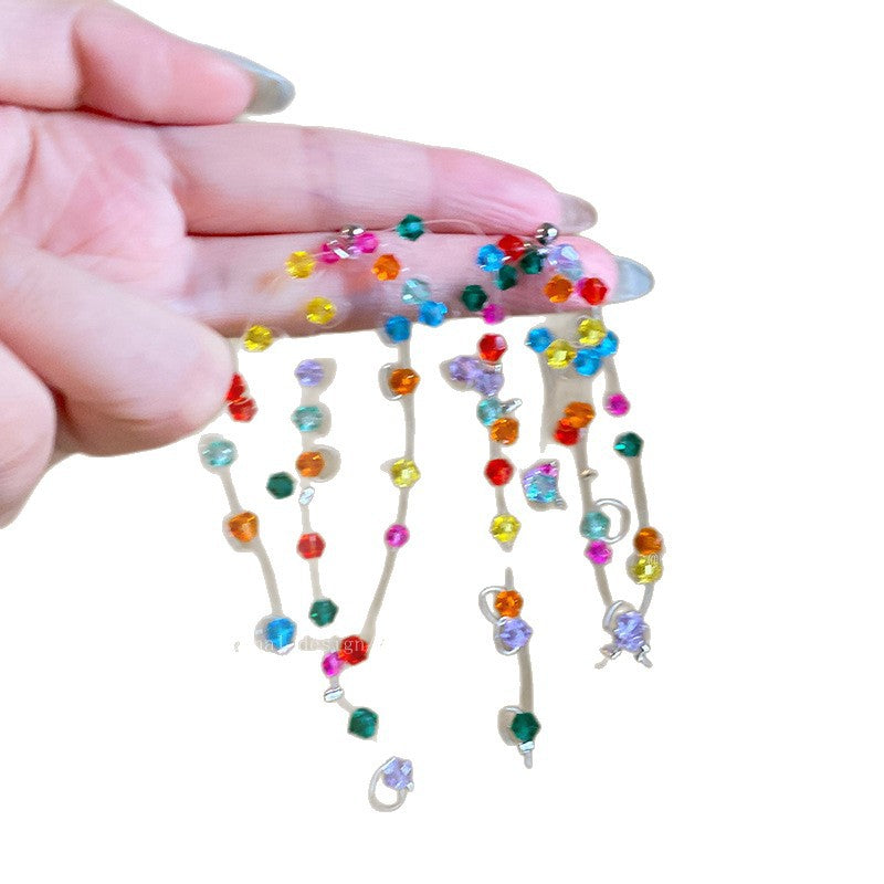 Colorful Star Tassel Drop Earrings - view 5