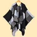 Women's Fall-Winter Ethnic Versatile Slit Plaid Shawl + Cape 2026 - Red