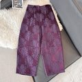 Summer New Chinese Retro Jacquard Loose Elastic Pants