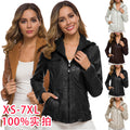 Women's Fashion Plus Size Lapel Collar Cropped Jacket 2026 | Trendy Jacket - Black