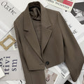 Women's Fall Casual Unique Petite Cropped Blazer 2026 - Black