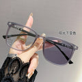 Photochromic Prescription Glasses Exquisite Student Style Influencer Big Frame Slender With Rx Bare Face Finish Item Anti-Blue-Light Myopia Glasses