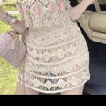 Women's Ethnic Trendy High Waist Hollow-Out Fringe Vest + Tank Top + Skirt 2-Piece Se - Two-Piece Set